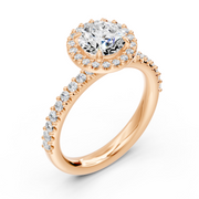 Bague de fiançailles 2.45 carats or rose 14 carats diamant naturel rond Arabella